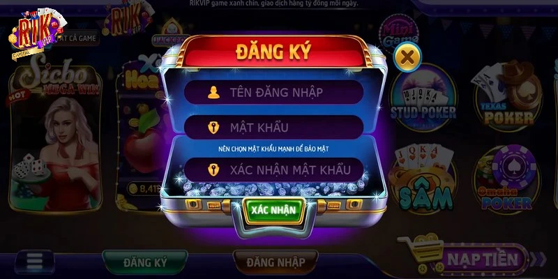 Điền form mẫu để đăng ký tài khoản Rikvip